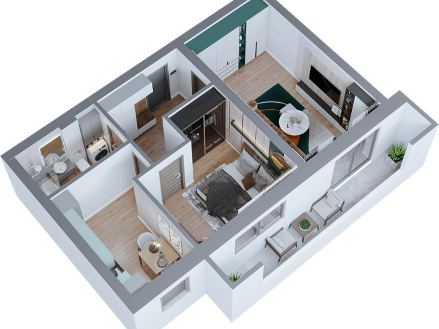 Apartament nou, 2 camere  decomandat,  61 mp, Podu Ros, de vanzare,  (Bld Potiers) 154476